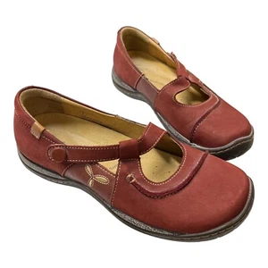Colorado Womens 7 Mary Jane Shoes Red Leather Button Close Comfort Slip On - Picture 1 of 8