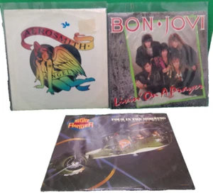 Aerosmith Bon Jovi Night Ranger 45 record w jacket lot 3 vintage Morning Angel - Picture 1 of 10
