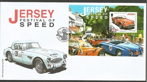 JERSEY 2008 FESTIVAL OF SPEED MINIATURE SHEET on UNADDRESSED FIRST DAY COVER - Picture 1 of 1