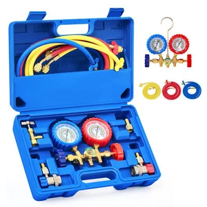 OMT AC Manifold Gauge Set 3 Way For R134A R12 R22 R502 Refrigeration Charging - Picture 1 of 8