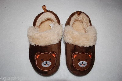 Тапочки для мальчиков ясельного возраста коричневый плюшевый медведь милый S 5-6 M 7-8 L 9-10 - Изображение 1 из 2