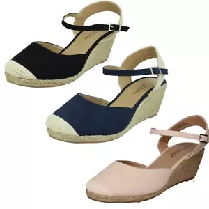 Ladies Savannah Wide Fitting Closed Toe Wedges - Picture 1 of 28