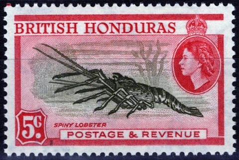 ZAYIX -British Honduras 148a MH perf 13 1/2 Spiney Lobster 041123-S131M Cover