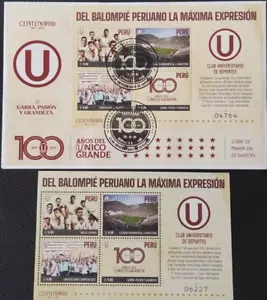 Estampillas Stamps Centenario Club Universitario De Deportes Peru Colectible - Picture 1 of 4