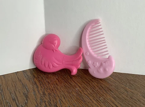 Vintage MLP My Little Pony My Pretty Pony Pink Moon Comb & Bird Brush Accessory Cover