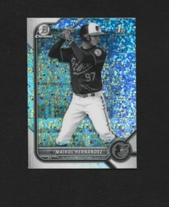 2022 Bowman Chrome Maikol Hernandez BCP-155 Black & White Mini-Diamond Refractor - Picture 1 of 2