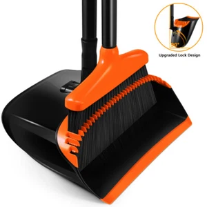HOMEMAXS Broom and Dustpan Set Extendable Broomstick and Dust Pan for Home - Picture 1 of 9