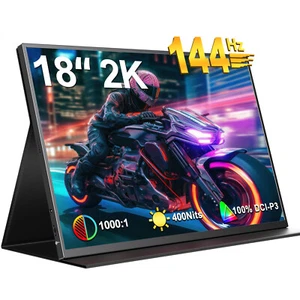 UGame K118- 18 Inch 144Hz Portable Monitor 2K 2560*1600 Gaming Display Extender - Picture 1 of 11