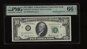 DBR 1969-A $10 FRN New York Gem STAR Fr. 2019-B* PMG 66 EPQ Serial B10572279* - Picture 1 of 2