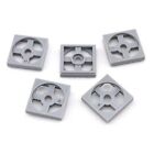 Tcm Bricks Light Bluish Gray Turntable 2X2 Plate Base X5 Compatible Parts Grey