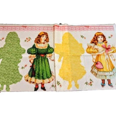 Muñecas de papel victorianas panel de tela de algodón cortar y coser patt 8017 Blue Hill 45"x18" Foto 1 de 4
