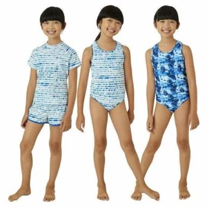 4 PC Eddie Bauer Girls Swimsuit Tankini Rash Guard Swim Bikini 10 12 Blue Hearts - Picture 1 of 3