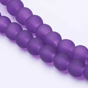 Frosted Round Glass Beads - 6mm 8mm 10mm - Various Colours - Translucent - Picture 1 of 33