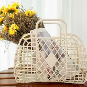 Large-capacity Bag Hollow Jelly Portable Tote Bag Reusable and Easy Clean Bas>~E - Picture 1 of 17