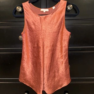 Vince Damen-Tanktop kupferorangefarben geknitterter Satin Small - Bild 1 von 8