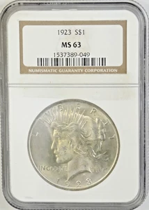 1923 Peace Silver Dollar MS63 NGC - Picture 1 of 2