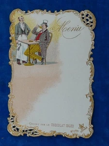 SUPERBE RARE ++ TOP ! MENU ART NOUVEAU Old - CHOCOLAT Chocolate IBLED - Foto 1 di 2