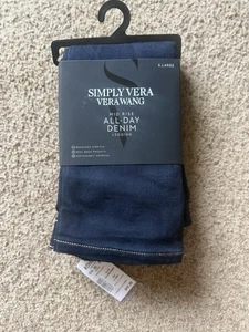 NEW W/TAGS Simply Vera Wang Women' Dark Wash Mid Rise All-Day Denim Legging XL - Picture 1 of 3
