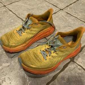 Hoka One One Mens Clifton 8  Yellow/orange Running Shoes Sneakers 11.5 *FLAWS - Picture 1 of 6