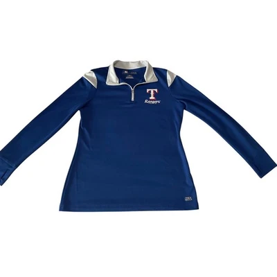 Camisa Pullover Majestic Texas Rangers MLB Para Mujer Talla L G Cool Base 1/4 Cremallera Foto 1 de 4