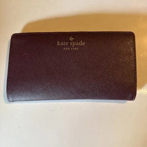 Kate Spade New York Bifold Leather Wallet Maroon Damen Geldbörse - Bild 1 von 5