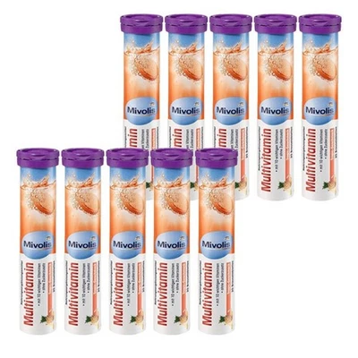 10 Tubos Mivolis Multivitamínico Suplementos Dietéticos 20 Comprimidos Efervescentes Foto 1 de 4