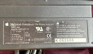 Genuine Apple Macintosh PowerBook M3037 (APS-76) 45W AC Power Adapter Mac - Picture 1 of 8