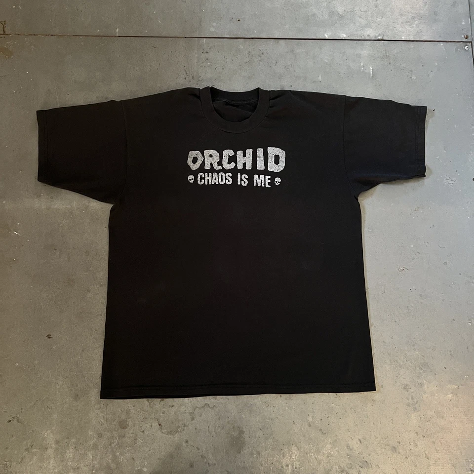 复古 90 年代兰花衬衫尺寸 L Band Tour Screamo 朋克金属研磨 Emo Scram — 第 1/4 张图片