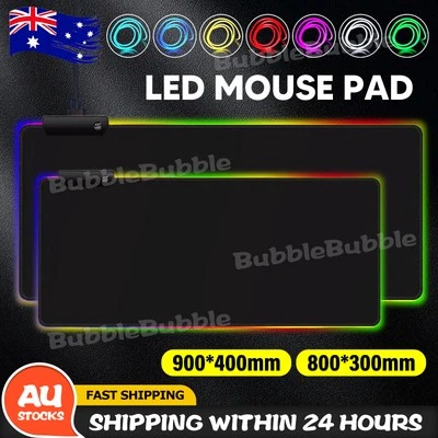 LED Gaming Mouse Pad Large RGB Extended Mousepad Keyboard Desk Anti-slip Mat AU - image 1 of 4