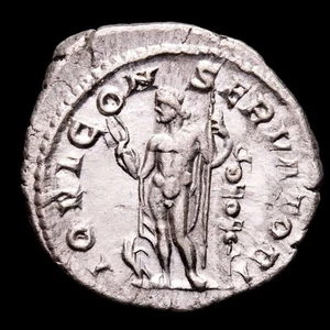 *Lucernae* Heliogabalo 218-222 dC. Denario de Roma IOVI CONSERVATORI Jupiter - Picture 1 of 3