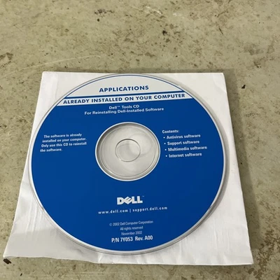 Vintage 2002 Dell Tools CD - Reinstalling Dell Tools System Software P/N 7Y053 ຈ - Image 1 of 3