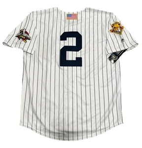 Derek Jeter 2001 New Yankees World Series Home White Jersey Men's Size Large - Picture 1 of 5