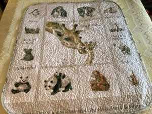 Baby Quilt Handmade Zoo Animal Theme  New - Picture 1 of 10