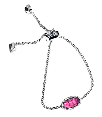 Pulseira de corrente de prata ajustável Kendra Scott Elaina Red Illusion - Imagem 1 de 4