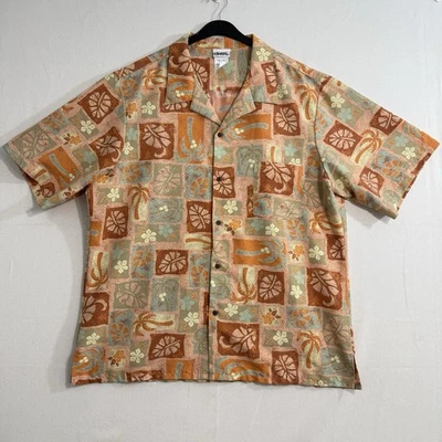 Cintas Uniform Palms Leaves Pastel Hawaiian Shirt size XL 54 x 31 Mens Polyester - Image 1 of 4