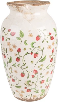 Clayre & Eef 6CE1942L Vase Erdbeer-Design Ø 21x37 cm - Bild 1 von 3