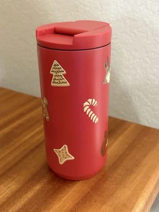 NEU 2025 STARBUCKS Holiday Red Gingerbread Cookie Tumbler (12oz) KOSTENLOSER VERSAND - Bild 1 von 3