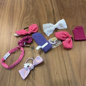 American Girl Doll Emily’s Holiday BOW Lavender + Hair Accessories LOT Ponytail - Picture 1 of 11