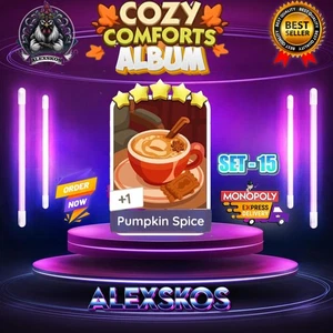 PUMPKIN SPICE ⭐️ MONO_POLY_MO_-GO 5 STARS STICKERS CARDS ⚡️FAST SEND ⚡ - Picture 1 of 1