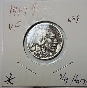 1917-S 5C Buffalo Nickel VF # 639 - Picture 1 of 6