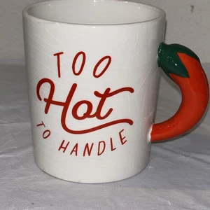 Roter Pfeffer "Too Hot to Handle" Keramik Kaffeebecher - Bild 1 von 3
