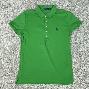 Polo Ralph Lauren Poloshirt Damen Large Grün Slim Fit Baumwolle Pony Logo Preppy - Bild 1 von 8