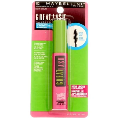 Máscara impermeable Maybelline Great Lash, negro pardusco 112, 0,43 fl oz Foto 1 de 2