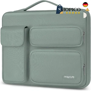 Seitlich offene Laptop-Tasche | 2 Erhöhte & 1 Klappe Taschen | Antikes Grün - Bild 1 von 8