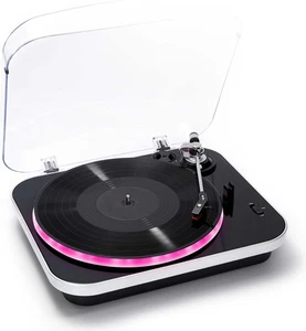 Plattenspieler Schwarz Turntable mit LED Beleuchtung MP3 - Bigben TD120NLIGHT - Bild 1 von 5