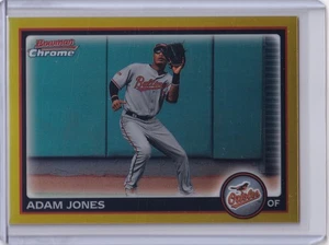 2010 Bowman Chrome ADAM JONES Gold Refractor Parallel 44/50 #144 Orioles - Picture 1 of 2