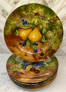 SIX Rochard Limoges Fruit Plates - 7 1/2" - Picture 1 of 2