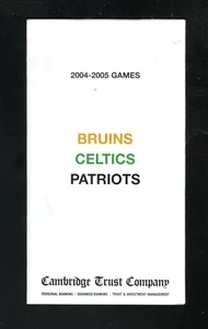2004-05 Boston Bruins Celtics Patriots Pocket Schedule Cambridge Trust - Picture 1 of 1