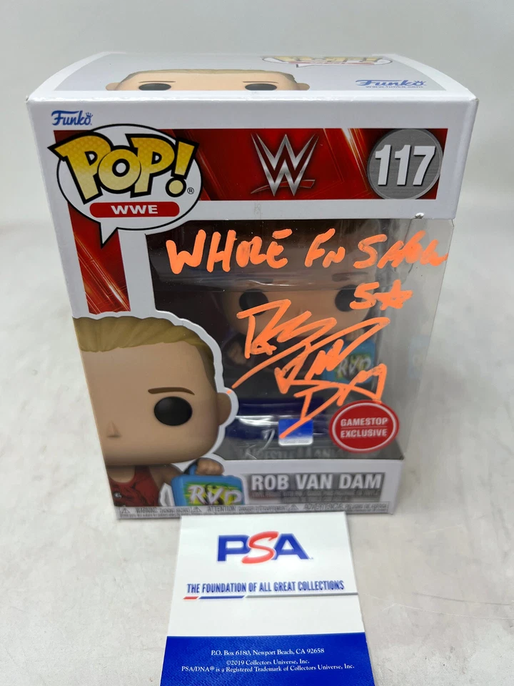 ROB VAN DAM WWF WWE ECW Signed Funko Pop Figure 117 New in Box w/COA PSA orange2 - Image 1 of 4
