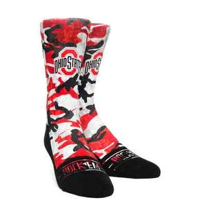 Rock Em Ohio State Buckeyes OSU Camo Print L/XL Crew Socks Fits 9-13 - Picture 1 of 1